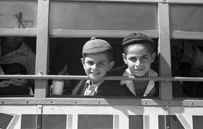 Two of the 487 orphans from Cyprus, return to Palestine (NKH\404085)